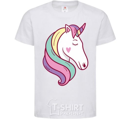 Kids T-shirt Heart unicorn White фото