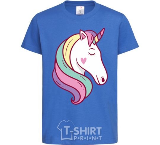 Kids T-shirt Heart unicorn royal-blue фото