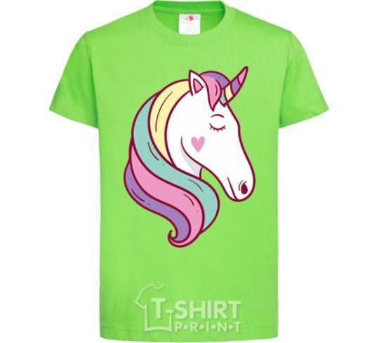 Kids T-shirt Heart unicorn orchid-green фото