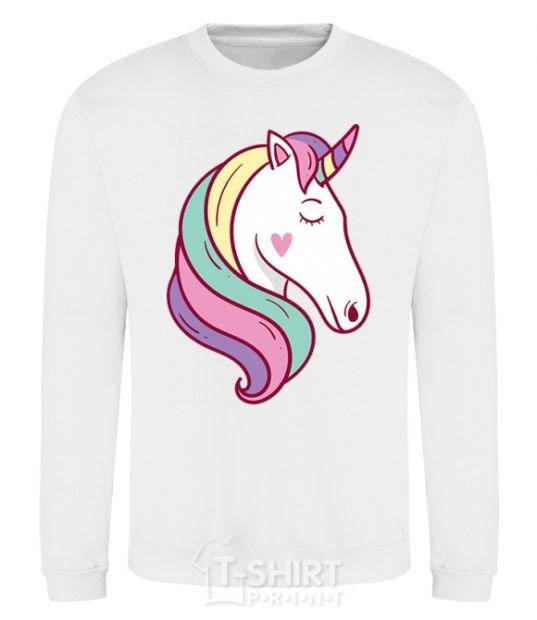 Sweatshirt Heart unicorn White фото