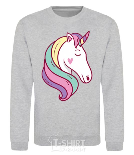 Sweatshirt Heart unicorn sport-grey фото