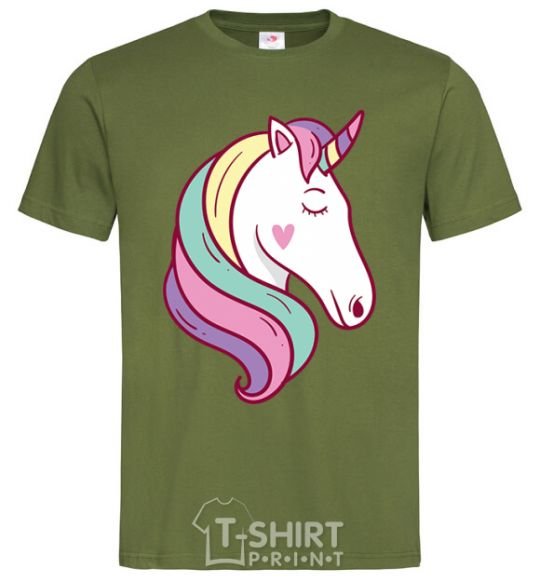 Men's T-Shirt Heart unicorn millennial-khaki фото