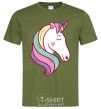 Men's T-Shirt Heart unicorn millennial-khaki фото