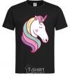 Men's T-Shirt Heart unicorn black фото