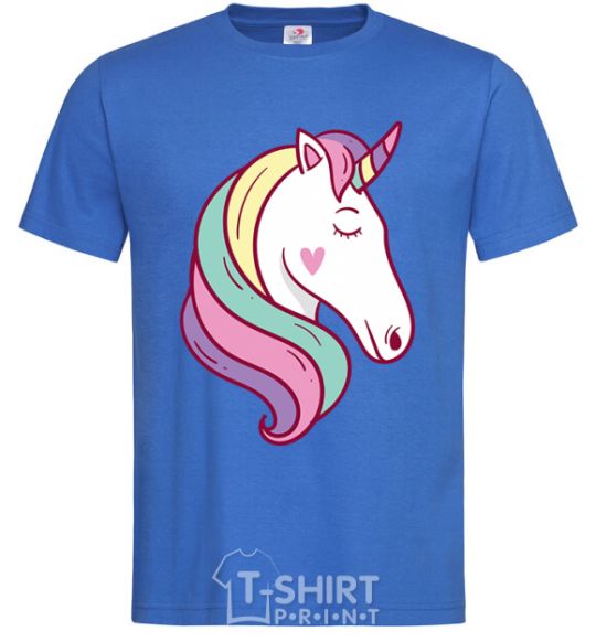 Men's T-Shirt Heart unicorn royal-blue фото