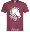 Men's T-Shirt Heart unicorn burgundy фото