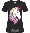 Women's T-shirt Heart unicorn black фото