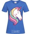 Women's T-shirt Heart unicorn royal-blue фото