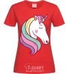 Women's T-shirt Heart unicorn red фото