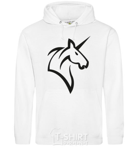 Мужская толстовка (худи) Unicorn ч/б изображение Белый фото