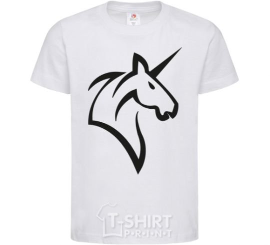 Детская футболка Unicorn ч/б изображение Белый фото