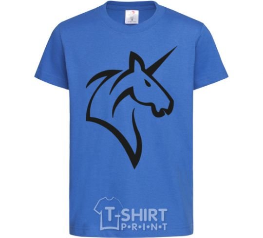 Kids T-shirt Unicorn b&w image royal-blue фото