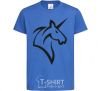 Kids T-shirt Unicorn b&w image royal-blue фото