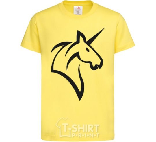 Kids T-shirt Unicorn b&w image cornsilk фото