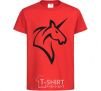 Kids T-shirt Unicorn b&w image red фото