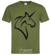 Мужская футболка Unicorn ч/б изображение Оливковый фото