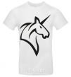 Men's T-Shirt Unicorn b&w image White фото