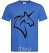 Men's T-Shirt Unicorn b&w image royal-blue фото