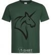 Men's T-Shirt Unicorn b&w image bottle-green фото