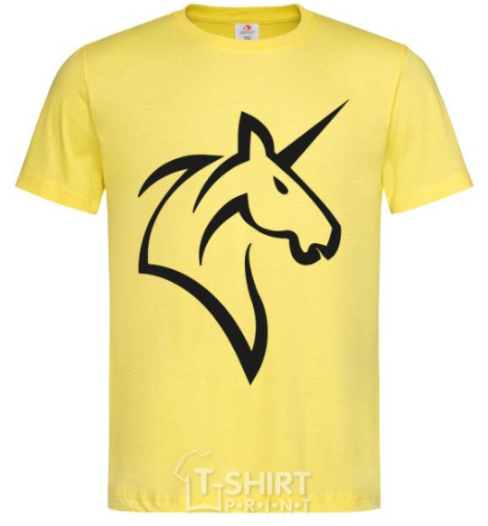 Men's T-Shirt Unicorn b&w image cornsilk фото