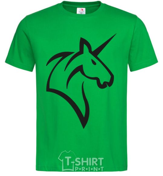 Men's T-Shirt Unicorn b&w image kelly-green фото
