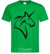 Men's T-Shirt Unicorn b&w image kelly-green фото