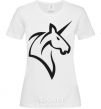 Women's T-shirt Unicorn b&w image White фото