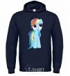 Men`s hoodie Blue unicorn navy-blue фото