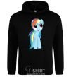 Men`s hoodie Blue unicorn black фото