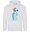 Men`s hoodie Blue unicorn sport-grey фото