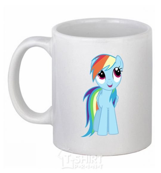 Ceramic mug Blue unicorn White фото