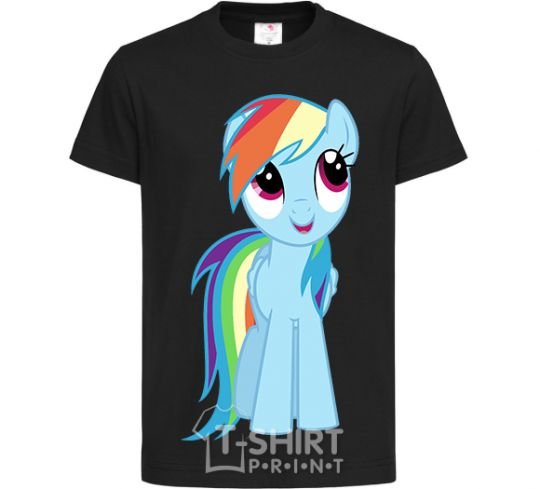 Kids T-shirt Blue unicorn black фото