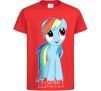 Kids T-shirt Blue unicorn red фото