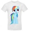 Men's T-Shirt Blue unicorn White фото