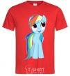 Men's T-Shirt Blue unicorn red фото