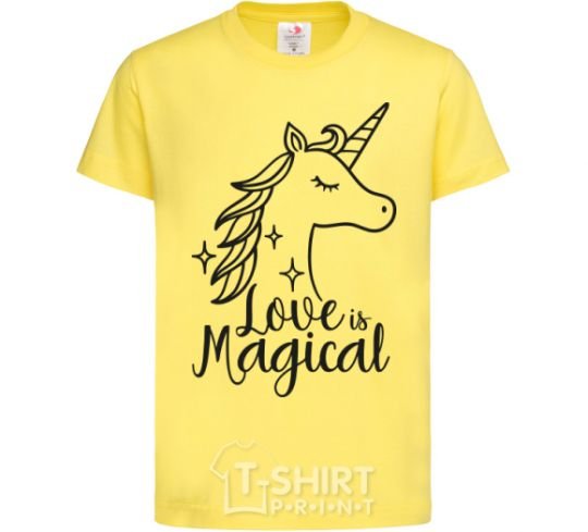 Kids T-shirt Unicorn love cornsilk фото