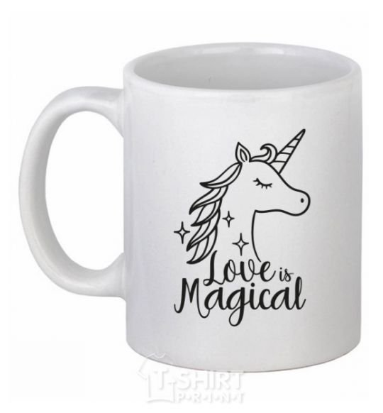 Чашка керамическая Unicorn love Белый фото
