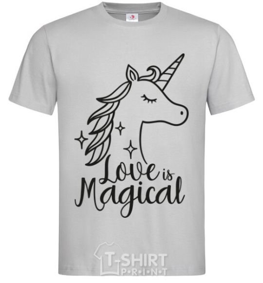 Men's T-Shirt Unicorn love grey фото