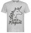 Men's T-Shirt Unicorn love grey фото