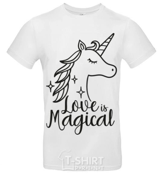 Men's T-Shirt Unicorn love White фото