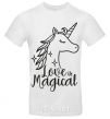 Men's T-Shirt Unicorn love White фото