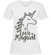 Women's T-shirt Unicorn love White фото