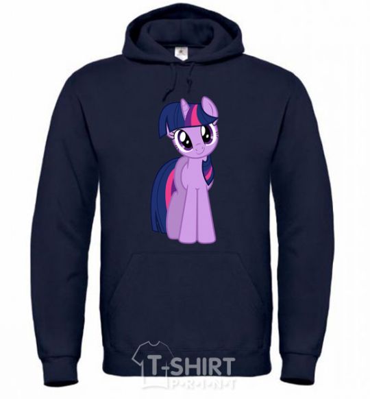 Men`s hoodie A purple unicorn navy-blue фото