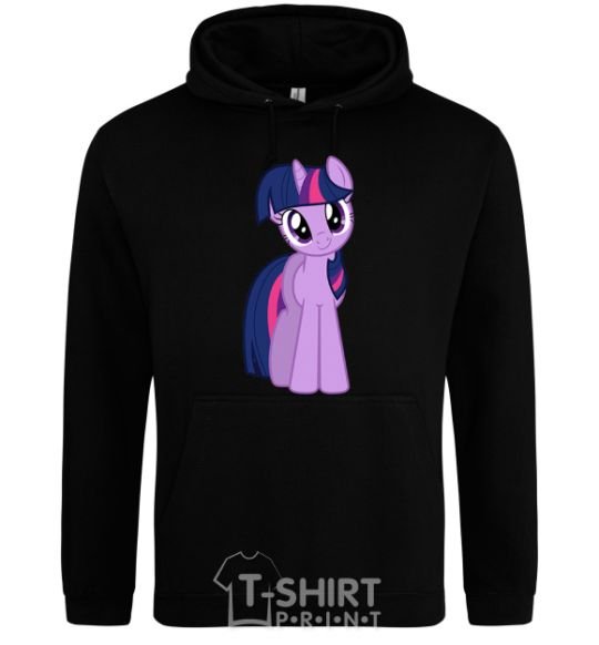 Men`s hoodie A purple unicorn black фото