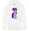 Men`s hoodie A purple unicorn White фото