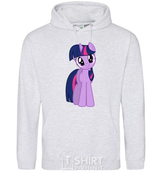 Men`s hoodie A purple unicorn sport-grey фото