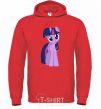 Men`s hoodie A purple unicorn bright-red фото