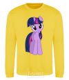 Sweatshirt A purple unicorn yellow фото
