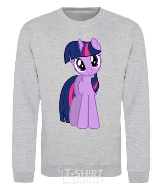 Sweatshirt A purple unicorn sport-grey фото