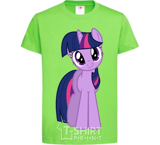 Kids T-shirt A purple unicorn orchid-green фото